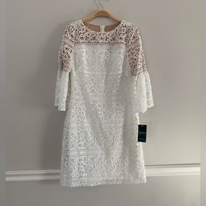 NEW LAUREN RALPHA LAUREN WHITE LACE DRESS SIZE:4